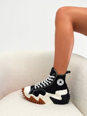 UnisexConverse Run Star Motion Black White Gum 6.5 Womens/ 5 Mens